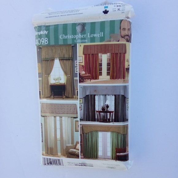 Simplicity Sewing Pattern 4098 Valence Drapery Panels Drapes Window Treatments - Picture 1 of 1